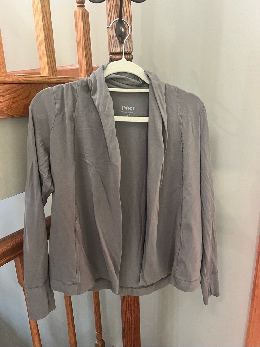 Pact Women's Open-Front Jacket in Gray